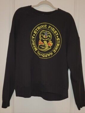 Black Graphic Cobra Kai Crewneck Sweater